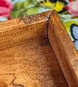 Rustic Long Table Tray Pine Red Mahogany corner detail 1.webp
