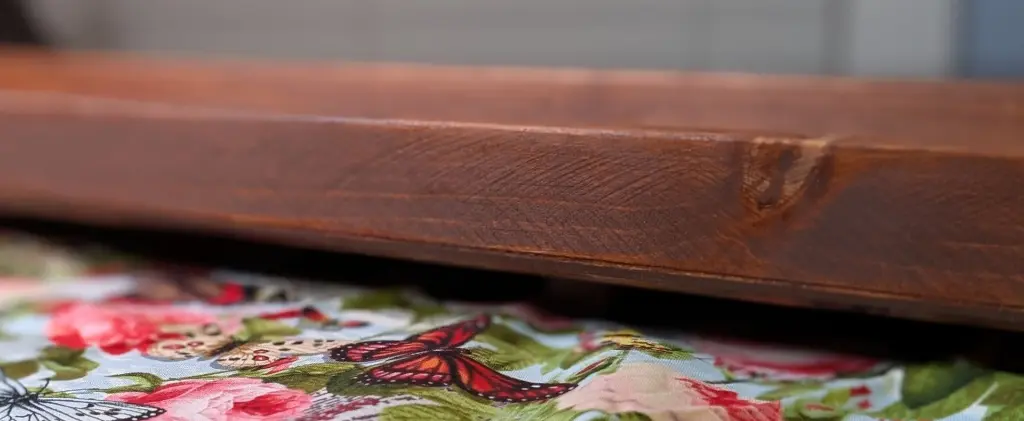 Rustic Long Table Tray Pine Red Mahogany side detail 5.webp