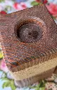 Tealight candle pillar set Pine and Jute Red Mahogany detail 6.webp