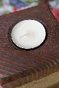 Tealight candle pillar set Pine and Jute Red Mahogany detail 7.webp