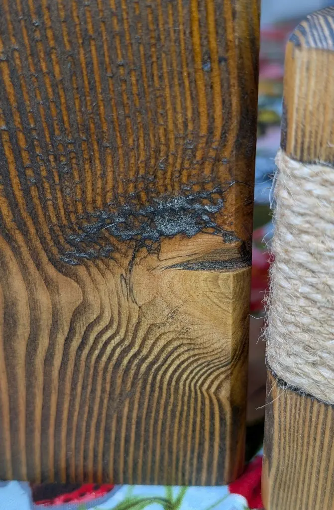 Tealight candle pillar set Pine and Jute Espresso detail 1.webp