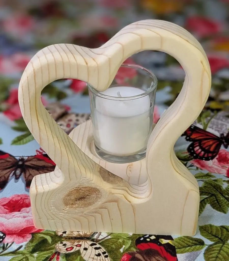 Sweetheart Votive Holder (Espresso, Left)